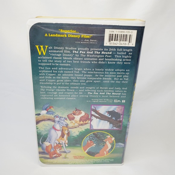 Tested-Disney The Fox and The Hound VHS w/ Bonus Disney Collector Mystery Pack - Picture 5 of 11